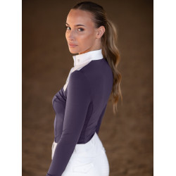 Polo de concurso Equestrian Stockholm Fine Line para mujer Violeta oscuro