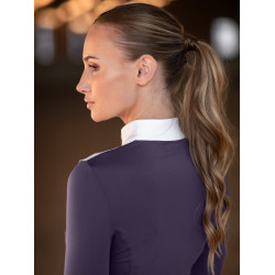 Polo de concurso Equestrian Stockholm Fine Line para mujer Violeta oscuro