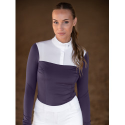 Polo de concurso Equestrian Stockholm Fine Line para mujer Violeta oscuro