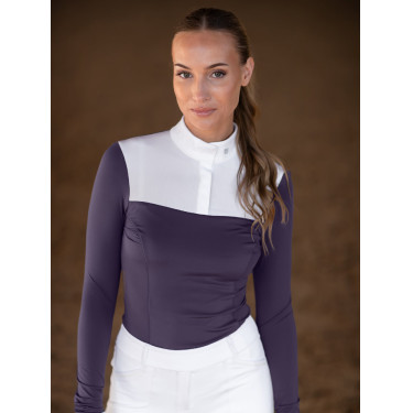 Polo de concurso Equestrian Stockholm Fine Line para mujer Violeta oscuro