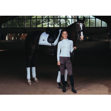 Polo de concurso Equestrian Stockholm Light Breeze para mujer de manga larga con protección UV Blanco perfección Polo de concurso Equestrian Stockholm Light Breeze para mujer de manga larga con protección UV Blanco perfección