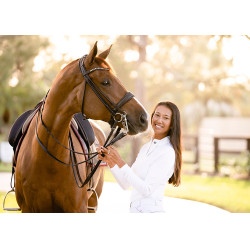 Polo de concurso Equestrian Stockholm Light Breeze para mujer de manga larga con protección UV Blanco perfección Polo de concurso Equestrian Stockholm Light Breeze para mujer de manga larga con protección UV Blanco perfección