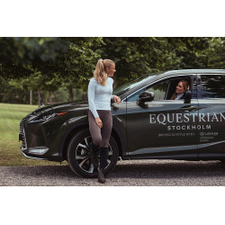 Polo de concurso Equestrian Stockholm Light Breeze para mujer de manga larga con protección UV Blanco perfección Polo de concurso Equestrian Stockholm Light Breeze para mujer de manga larga con protección UV Blanco perfección