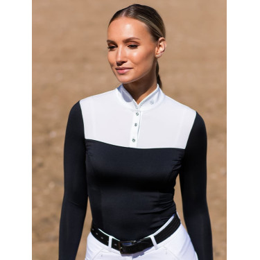 Polo de concurso Equestrian Stockholm Revenew de manga larga para mujer Edición negra Negro Polo de concurso Equestrian Stockholm Revenew de manga larga para mujer Edición negra Negro