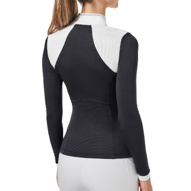 Polo de concurso Equestrian Stockholm Revenew de manga larga para mujer Océano oscuro