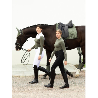 Polo de concurso Equestrian Stockholm Revenew de manga larga para mujer Valle impactante Verde