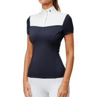 Polo de concurso de manga corta Equestrian Stockholm refined para mujer Marino Azul marino