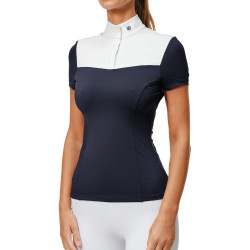 Polo de concurso de manga corta Equestrian Stockholm refined para mujer Marino Azul marino