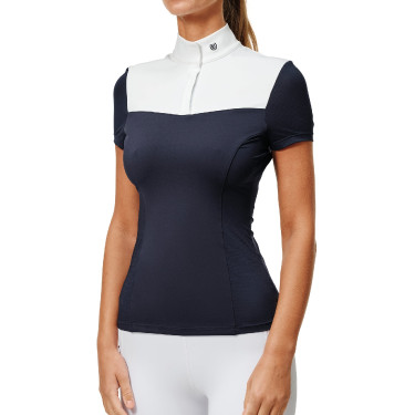 Polo de concurso de manga corta Equestrian Stockholm refined para mujer Marino Azul marino