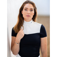 Polo de concurso de manga corta Equestrian Stockholm refined para mujer Marino Azul marino