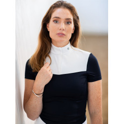 Polo de concurso de manga corta Equestrian Stockholm refined para mujer Marino Azul marino