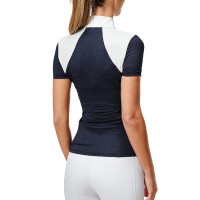 Polo de concurso de manga corta Equestrian Stockholm refined para mujer Marino Azul marino