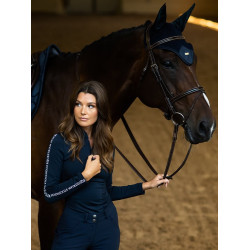 Polo de manga larga Equestrian Stockholm Power para mujer Tecnología moderna marina