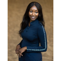 Polo de manga larga Equestrian Stockholm Power para mujer Tecnología moderna marina