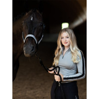 Polo de manga larga Equestrian Stockholm Reflective Power para mujer Negro luminoso