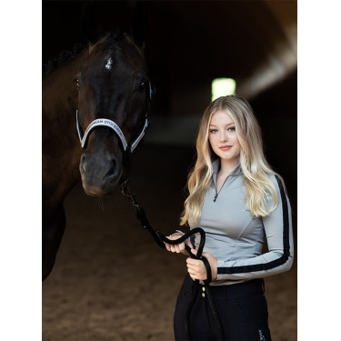 Polo de manga larga Equestrian Stockholm Reflective Power para mujer Negro luminoso