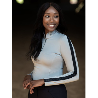 Polo de manga larga Equestrian Stockholm Reflective Power para mujer Negro luminoso