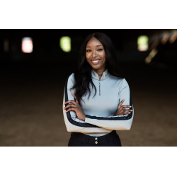 Polo de manga larga Equestrian Stockholm Reflective Power para mujer Negro luminoso