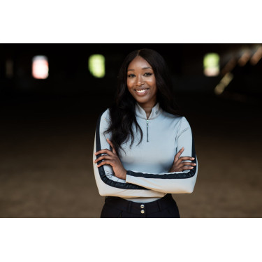 Polo de manga larga Equestrian Stockholm Reflective Power para mujer Negro luminoso