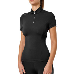 Polo UV Protection Equestrian Stockholm de manga corta para mujer Edición negra Negro