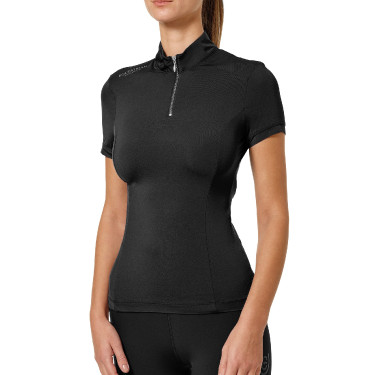 Polo UV Protection Equestrian Stockholm de manga corta para mujer Edición negra Negro