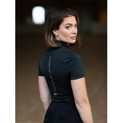 Polo UV Protection Equestrian Stockholm de manga corta para mujer Edición negra Negro