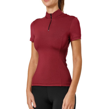 Polo UV Protection Equestrian Stockholm de manga corta para mujer Burdeos