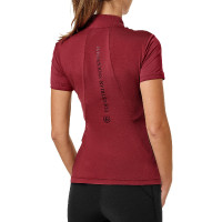 Polo UV Protection Equestrian Stockholm de manga corta para mujer Burdeos