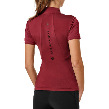 Polo UV Protection Equestrian Stockholm de manga corta para mujer Burdeos