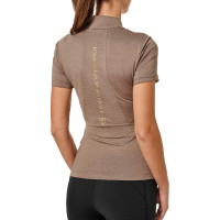 Polo UV Protection Equestrian Stockholm de manga corta para mujer Champán Beige