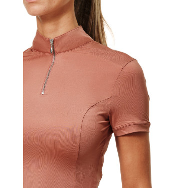 Polo UV Protection Equestrian Stockholm de manga corta para mujer Coral Rosa