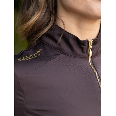 Polo UV Protection Equestrian Stockholm de manga corta para mujer Marrón dorado Marr&amp;amp;amp;oacute;n