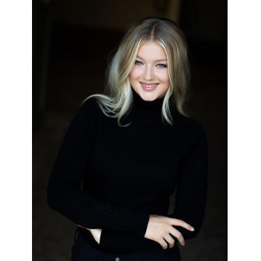 Jersey de cuello alto de punto Equestrian Stockholm para mujer Edición negra Negro Jersey de cuello alto de punto Equestrian Stockholm para mujer Edición negra Negro