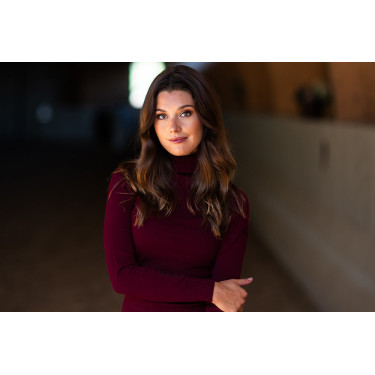 Jersey de cuello alto de punto Equestrian Stockholm para mujer Burdeos
