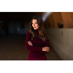 Jersey de cuello alto de punto Equestrian Stockholm para mujer Burdeos