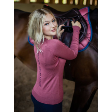 Jersey de punto con cuello redondo Equestrian Stockholm para mujer Rosa atemporal