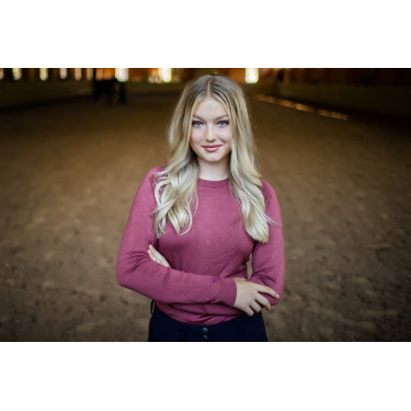 Jersey de punto con cuello redondo Equestrian Stockholm para mujer Rosa atemporal