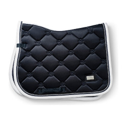 Manta de salto Equestrian Stockholm Borde blanco de medianoche Azul marino
