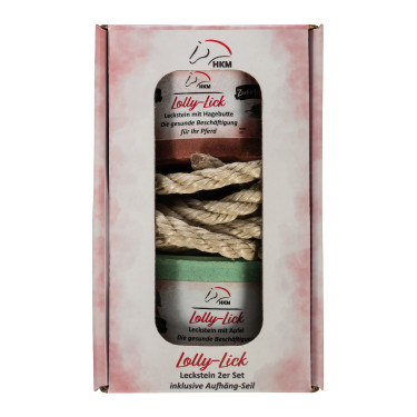 Piedra de sal aromatizada Lolly Lick lote de 2 HKM Escaramujo / manzana