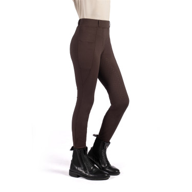 Leggings Mia con asiento completo de silicona HKM Marrón oscuro