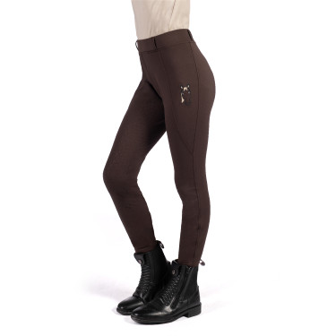 Leggings Mia con asiento completo de silicona HKM Marrón oscuro