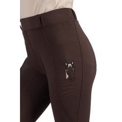 Leggings Mia con asiento completo de silicona HKM Marrón oscuro