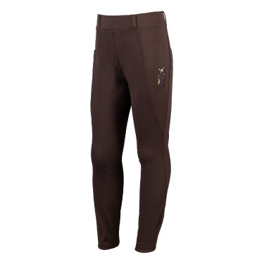Leggings Mia con asiento completo de silicona HKM Marrón oscuro