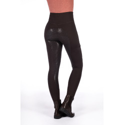Legging Rio con asiento completo de silicona HKM Marrón oscuro Legging Rio con asiento completo de silicona HKM Marrón oscuro