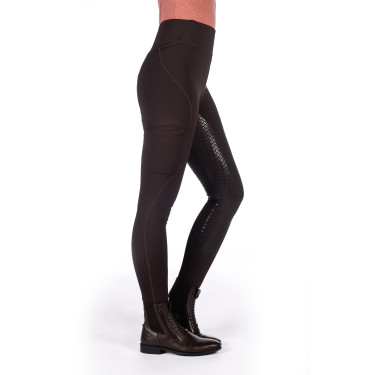 Legging Rio con asiento completo de silicona HKM Marrón oscuro Legging Rio con asiento completo de silicona HKM Marrón oscuro