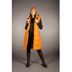 Chaqueta acolchada larga Arezzo Lauria Garrelli Mostaza Amarillo