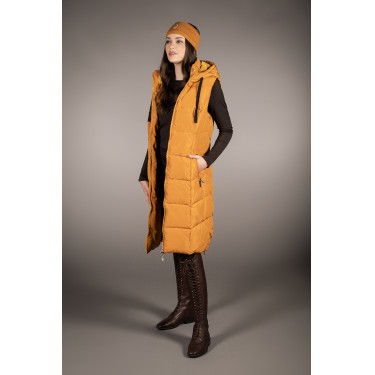 Chaqueta acolchada larga Arezzo Lauria Garrelli Mostaza Amarillo