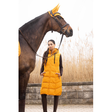 Chaqueta acolchada larga Arezzo Lauria Garrelli Mostaza Amarillo