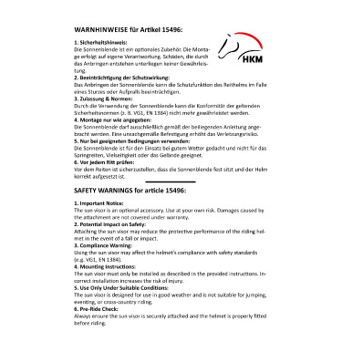Visera para casco Sunblock HKM Negro