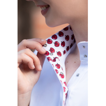 Polo de concurso Hunter de manga larga HKM Blanco